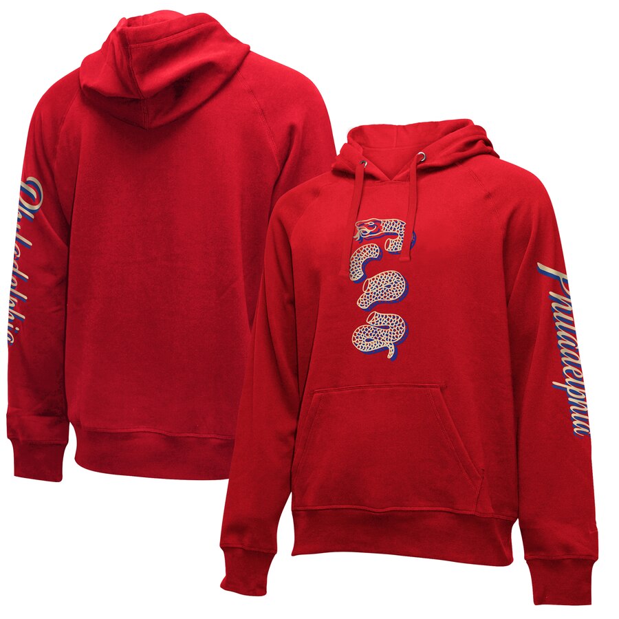 NBA Philadelphia 76ers New Era 201920 City Edition Pullover Hoodie Red-0